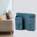 Wall Mounted Storage Box Mobile Phone Plug Remote Control Holder (Blue) Newly
