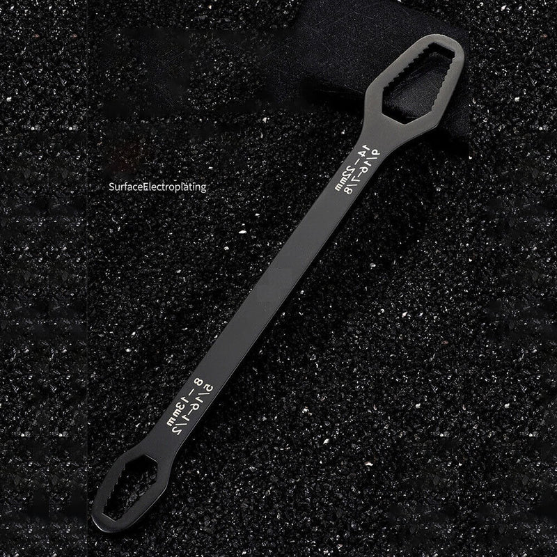 Double-Head Key Screw Nuts Wrench Ratchet Spanner Repair Hand Tool (Black) Newly