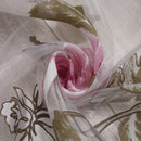 Peony Tulle Curtains for Living Room Floral Window Sheer Curtain (Pink) Newly