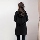 Pocket Cardigan Outwear Solid Color Women Turn Down Collar Long Sleeve Coat