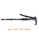 Trekking Pole 4 Sections T Shape Telescopic Hiking Walking Cane (Black)