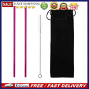 4pcs Reusable Drinking Straws Brush Set Drinks Supplies (Pink Straight)
