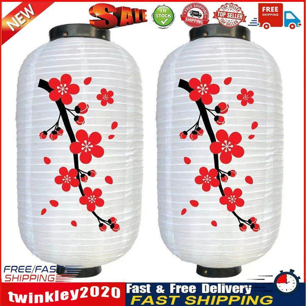 25cm Plum Blossom Lantern Lamp Chinese Long Shaped Cloth Lampion (B) Newly