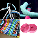 2PCS Cycling Road Bike Sports Cork Handlebar Tape+ 2 Bar plug pink