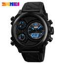 SKMEI Men Business Sports Fashion Waterproof Watches PU Strap Gift(Blue)
