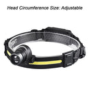 Rechargeable Super Bright LED Headlamp COB Headlight Head Torch Fishing Light