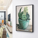 Rhinestone Picture Kit Succulent Plant Full Round Drill 5D DIY Diamond Painting