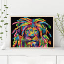 DIY Paint By Number Kit Frameless Colorful Lion Animals Handpainted Canvas Decor