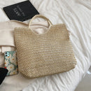 Hand-woven Women Shoulder Handbag Summer Fashion Straw Beach Shopping Tote Bag