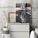 Painting By Numbers DIY Reflection Kit Hand Painted Canvas Oil Art Picture Craft