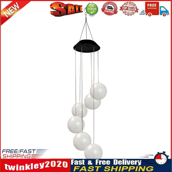 Solar LED Wind Chimes Lamp Color-change Night Light Party Decoration (A) Newly