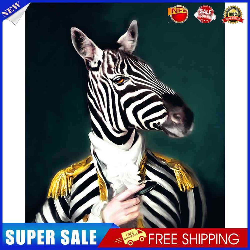 Zebra Gentleman Oil Paint By Numbers Kit DIY Acrylic Painting on Canvas