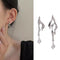 Woman Man Asymmetrical Irregular Cool Zircon Geometric Liquid Metal Earrings