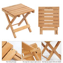 Wood Chair Portable Foldable Outdoor Camping Fishing BBQ Bench Stool (Log)