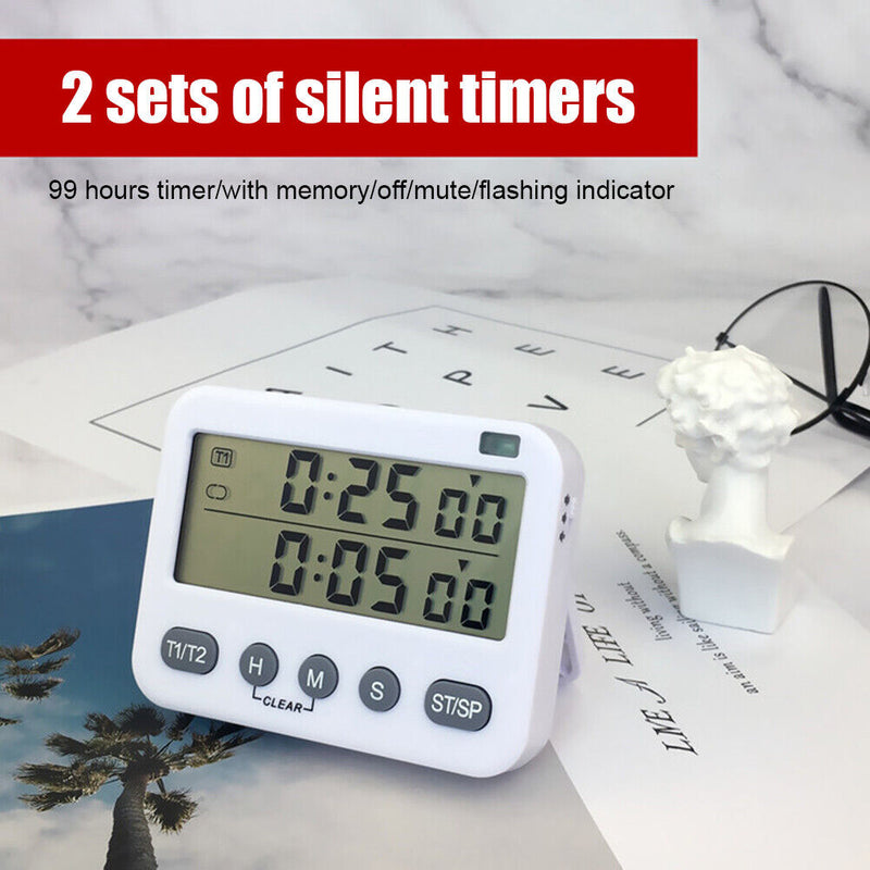 LCD Digital Screen Kitchen Timer Cooking Count Up Countdown Alarm Clock