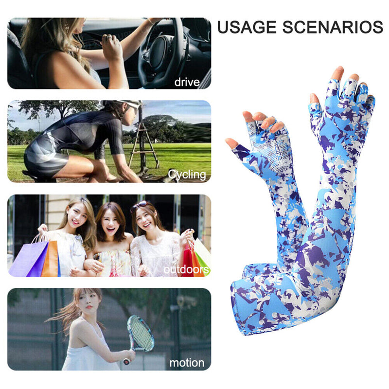 Outdoor Sports Running Cycling Sunshade Arm Cover Ice Arm Sleeves for Men W