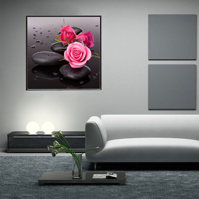 5D Rose DIY Diamond Painting Cross Stitch Needlework Home Decor Craft