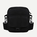 Women Canvas Shoulder Handbags Solid Casual Crossbody Phone Pouch (Black)