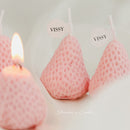 Strawberry Shaped Scented Candles Cake Decorations & Pleasant Scent (B) Newly