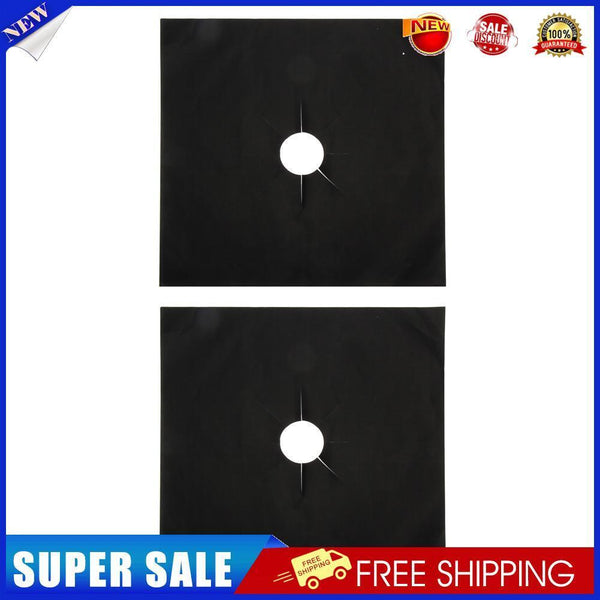 Gas Stove Protectors Reusable Gas Stove Burner Cover Liner Mat (2pcs Black)