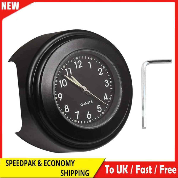 Motorcycle Clock Waterproof 22-25mm Dia Handlebar Watch Luminous Quartz Clock
