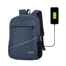 USB Charging Laptop Backpacks Women Men Business School Bags (Dark Blue)