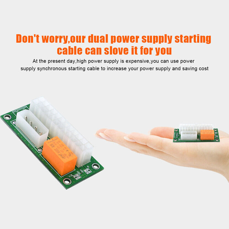 Add2psu ATX 24Pin to 4 Pin/SATA Dual PSU Power Supply Sync for BTC Miner Mining