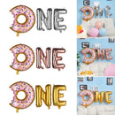 Party Banner Decor Baby Shower 1st Birthday Donut One Letter Foil Balloons Set