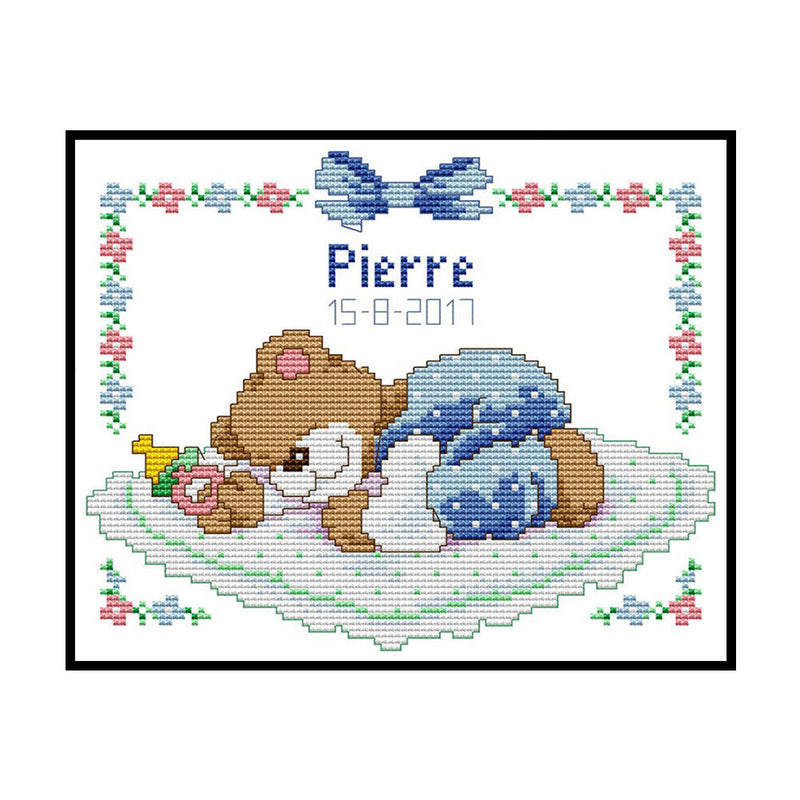 #A Partial Cross Stitch 14CT DIY Cartoon Baby Counted Home Decoration Hanging