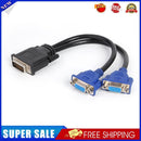 DVI-I 24+5 Pins Male to Dual VGA Female Monitor Adapter Y-Splitter Cable