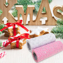 Glitter Tulle Rolls - 2 Rolls Sparkling Sequins Tulle Spool (White + Pink)