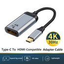 USB Type-C to HDMI-compatible 4K HD Video Converters Cable Adapter (Type 2)