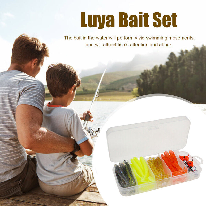 49pcs Jigs Lead Hook Soft Fishing Lures Set Crankbait Bionic Bait Tackle