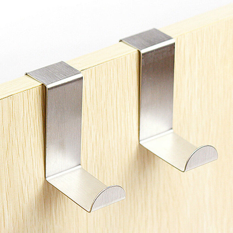 2pcs Door Hook Multipurpose Stainless Steel Kitchen Cabinet Clothes Hangers