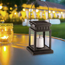 Retro Lantern Candle Twinkle Lamp LED Solar Light Outdoor Garden Hanging Decor