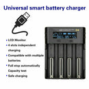Intelligent Battery Charger 4 Slot For 3.7V Rechargeable Li-Ion Batteries 18650