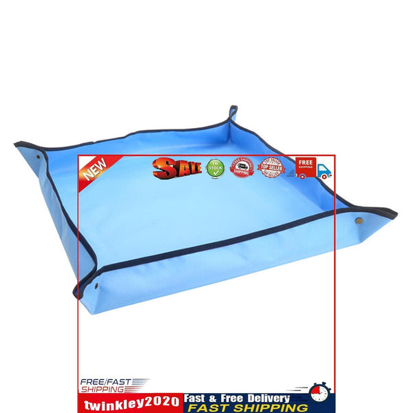 Plant Repotting Mat Waterproof Foldable Planting Pot Pad (Blue 75x75cm) Newly