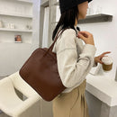 Fashion Women Handbag Totes Ladies Girl Simple PU Leather Solid Shoulder Bags