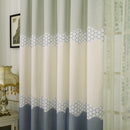 2PCS Wide Strip Shading Curtain Bedroom Semi Blackout Purdah(Blue)