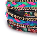 Winding Weaved Jewelry Bracelet Alloy Women Crystal Wristband(Black)