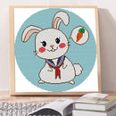 14CT Partial Cross Stitch Sailor Rabbit Stamped DIY Cotton Thread Needlework Kit