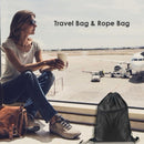 Drawstring String Bag Backpack Pull Rope Nylon Gym Bag with Zipper Earphone H