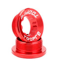 TOOPRE MTB Bike Crank Cover Screws Cap CNC M20x8mm BB Fixing Bolt (Red) Newly