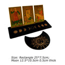 #A Wooden Tarot Card Base Moon Shape Tarot Display Stand Gifts for Enthusiast