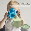 Portable Baby Silicone Cup BPA-Free Leakproof Storage Snack Bottle (Green) Newly