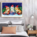 Handmade Christmas Cat 5D DIY Full Round Drill Drawing Kit Diamond Painting Gift
