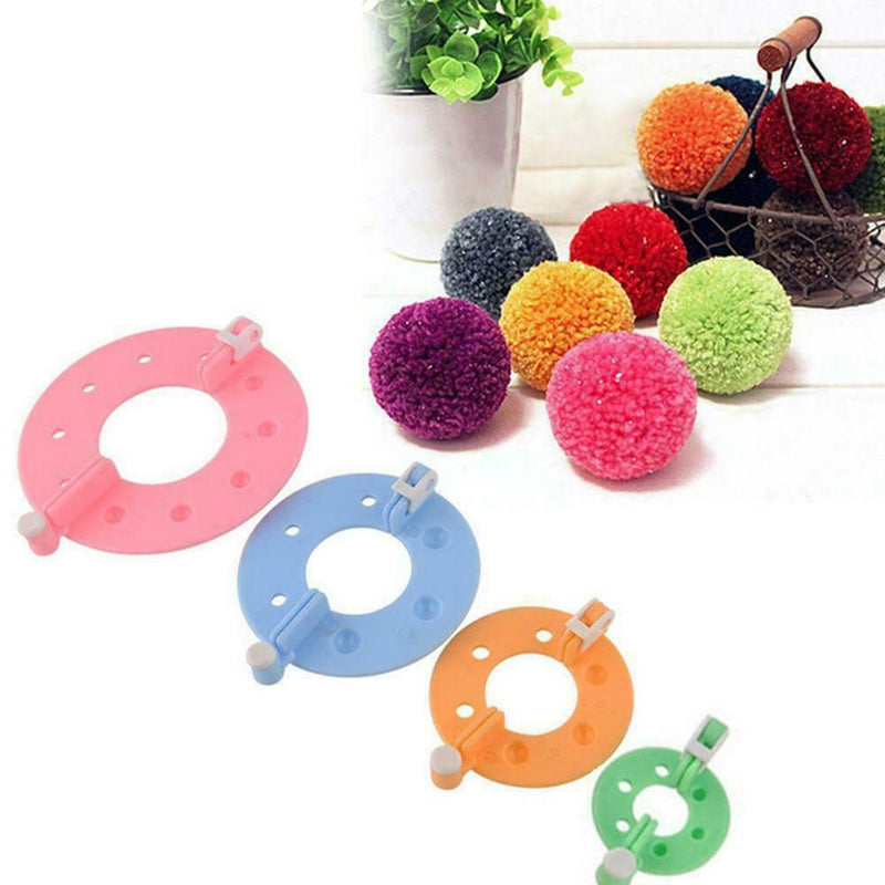 Pompom Maker Kit Knitting Crafts 4 Different Sizes Ball 8PC Making Tools Q5H3