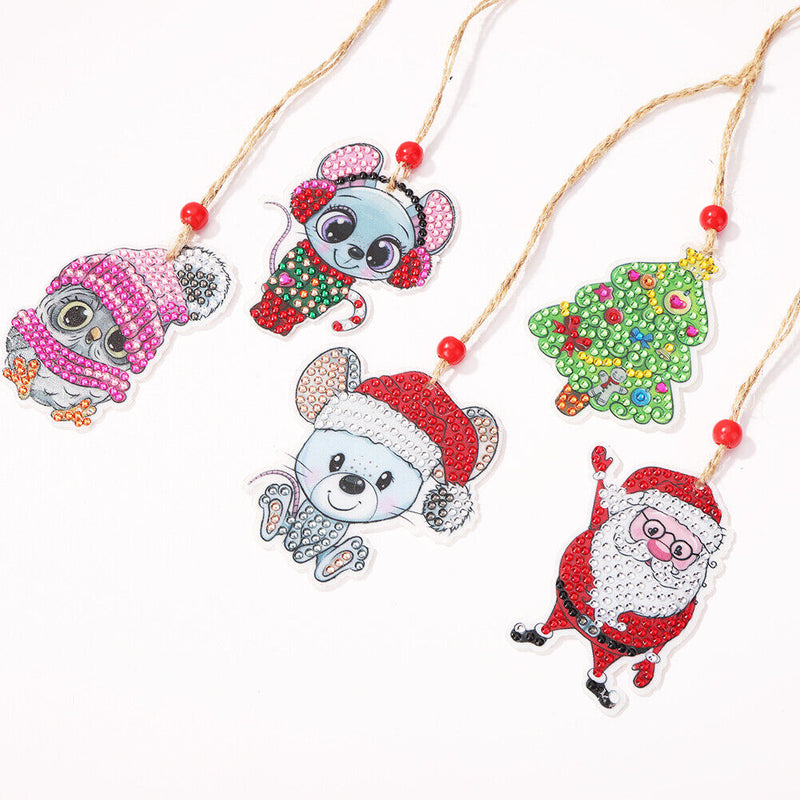Double-side 5D Diamond Painting DIY Hanging Christmas Trees Pendant (GP012)