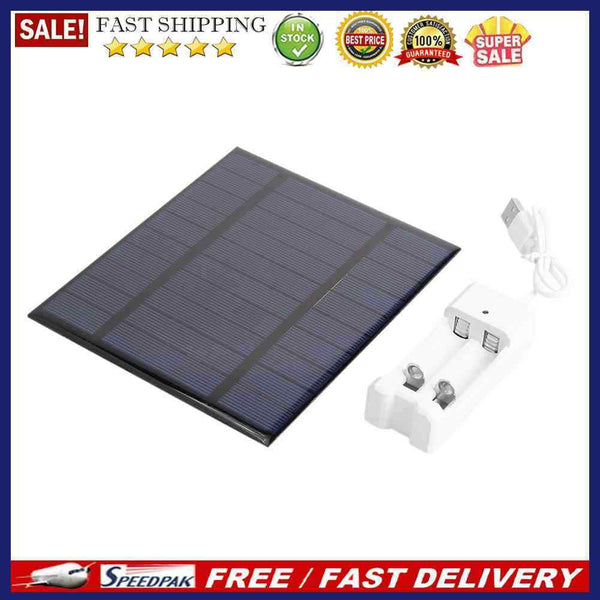 2.5W 5V USB Solar Battery Charger + 2-Slot AA AAA Rechargeable Battery Char