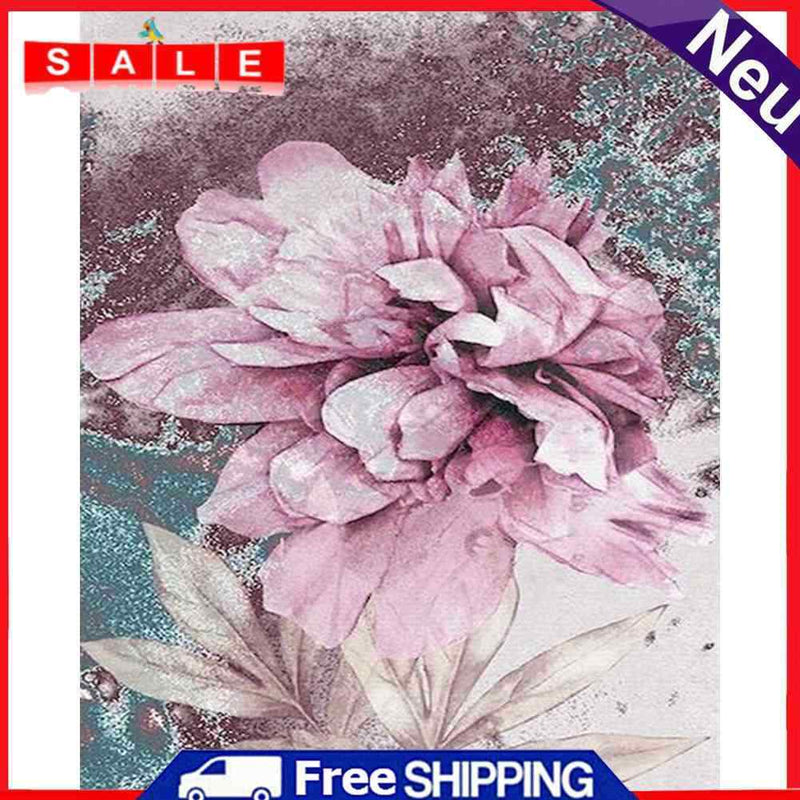 Pink Flower Oil Paint By Numbers Kits Canvas DIY Picture Hand Painted Wall Arts